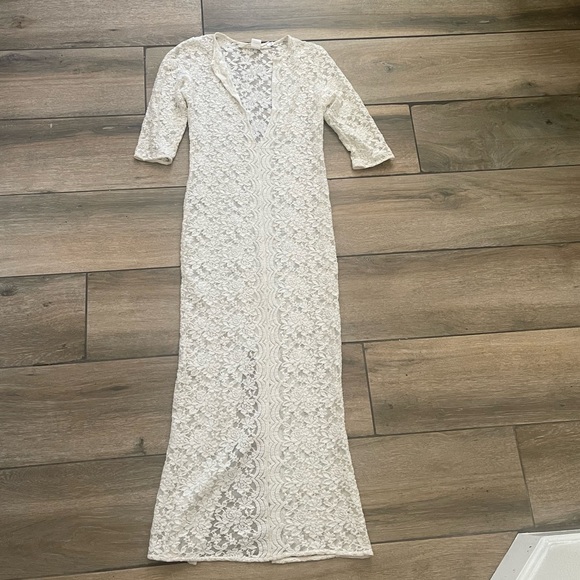 Jen's Pirate Booty Dresses & Skirts - Jen’s Pirate Booty Ivory cotton lace maxi dress size small French